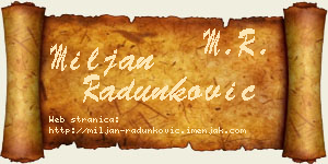 Miljan Radunković vizit kartica